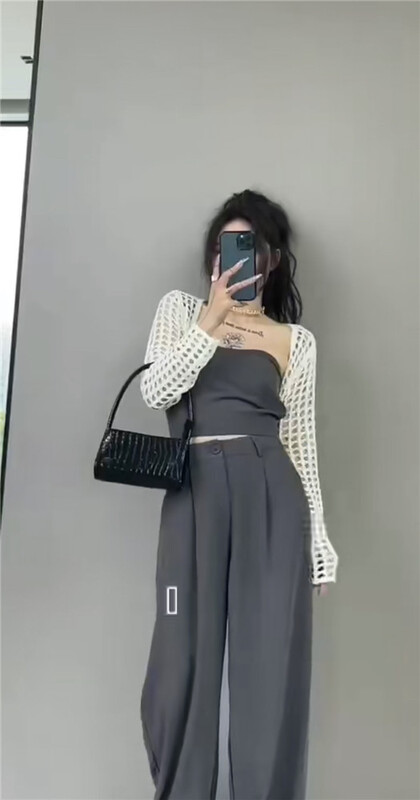 [Yan Zhen] comfortable and versatile bra + straight tube loose trousers suit 88107# PCZ