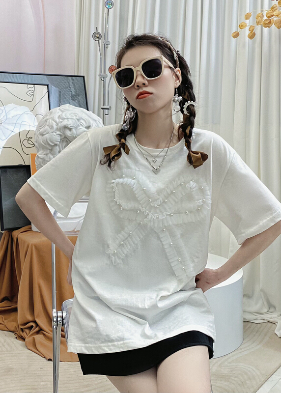 New in early summer! [twins] Korean stereo mesh niche short sleeve T-shirt 3056# hjy