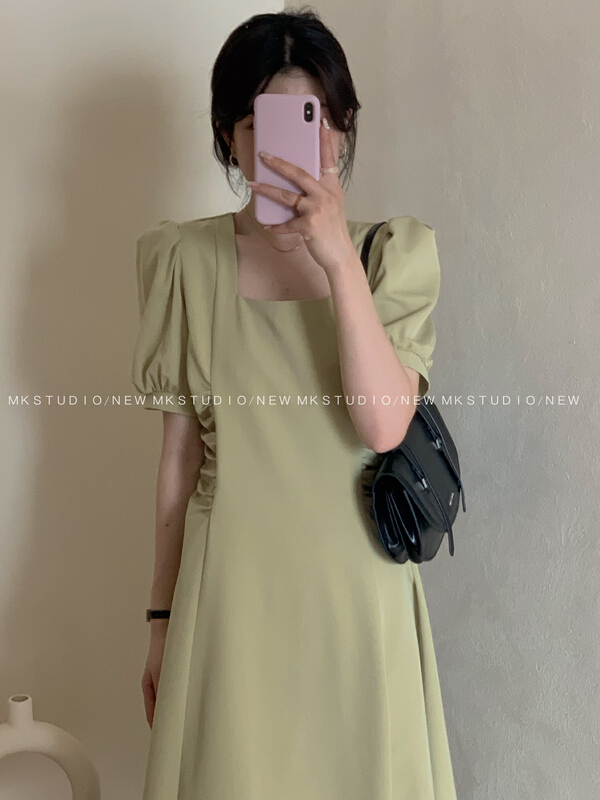 [Chen] Korean style heavy industry Pleated Dress (with head rope) 3261# hjy