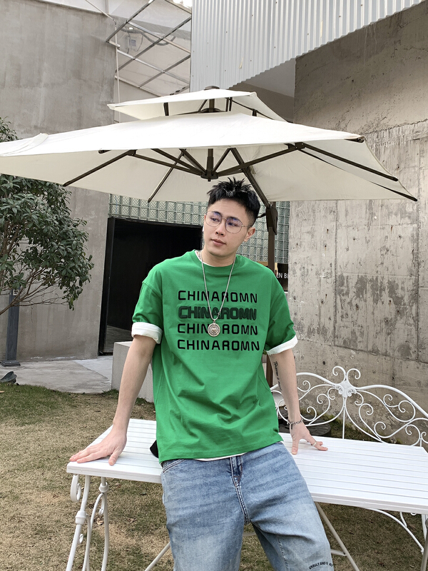 New in early summer! [Binli] round neck letter printed short sleeve T-shirt (excluding necklace) j303# ZZL