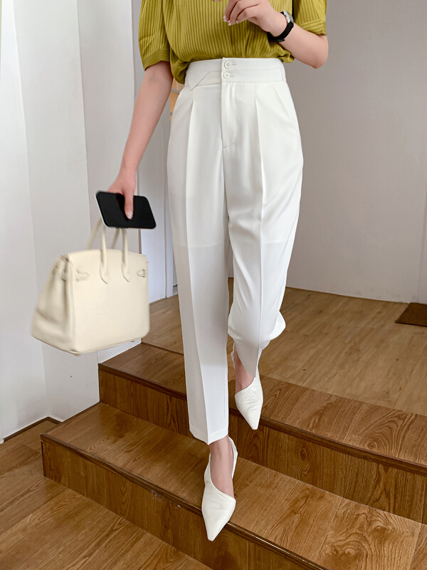 goods in stock! [Hanna including that] high waist straight tube thin trousers 3036# XJ