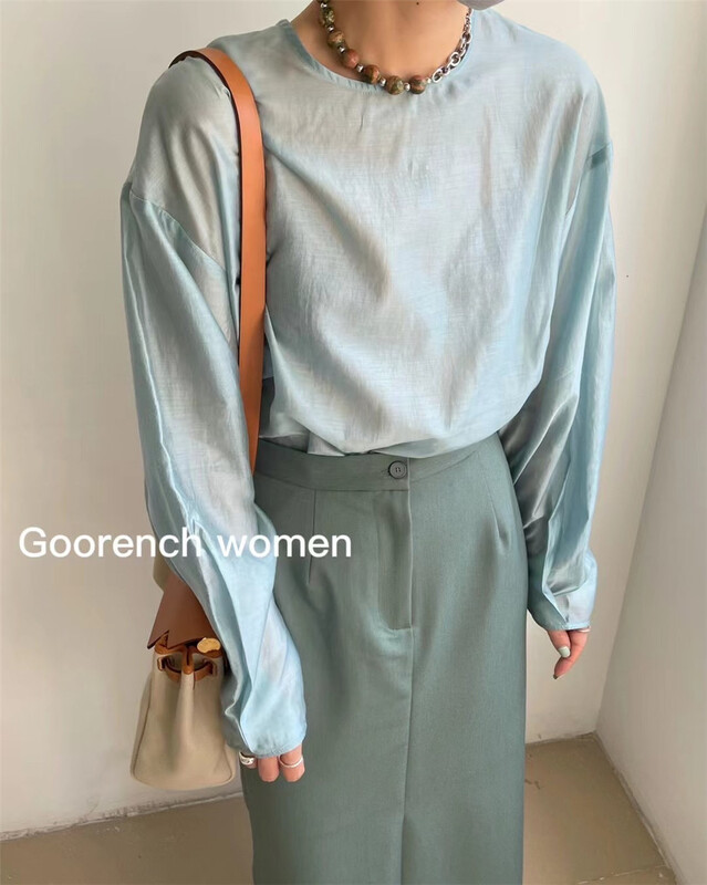 New year in early spring! 【 cool woman 】 versatile fashion long sleeved Tencel shirt wc013# CLS