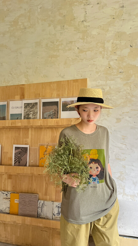 New in early summer! [two percent] linen bow short sleeve T-shirt 9908# LSL