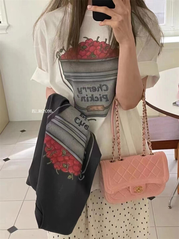 [IU room] personalized print casual loose short sleeve T-shirt 2123# XYY