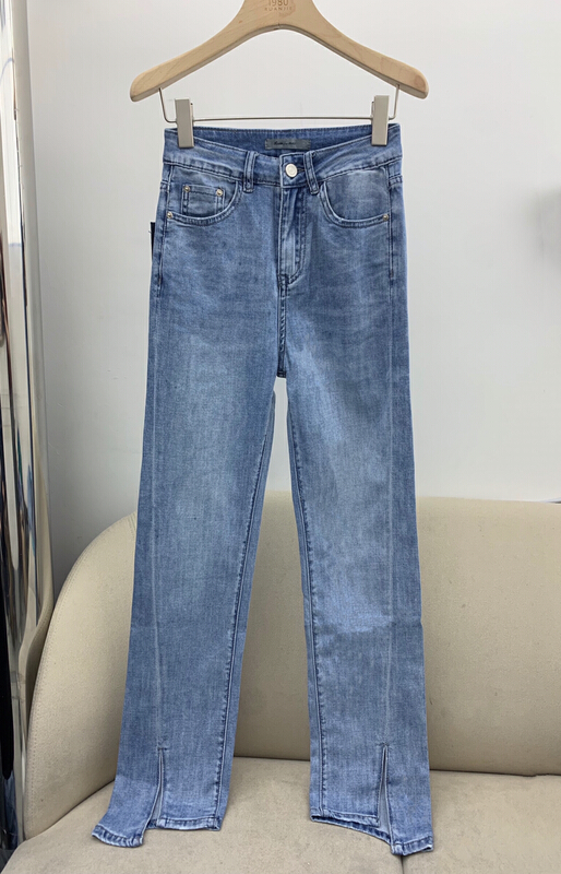 Original price 126.33! [1980] straight versatile slit jeans 62222# zyh