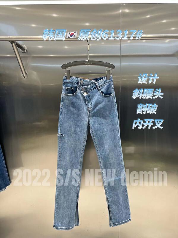 [thgz fairy tale princess] Han Feng cut the inside slit jeans 61317# JJ with high and low waist