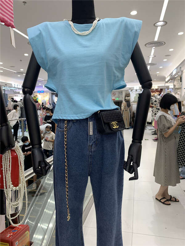 [xiaocaimiao] solid color versatile Korean Short Sleeve T-shirt 8526# lwy