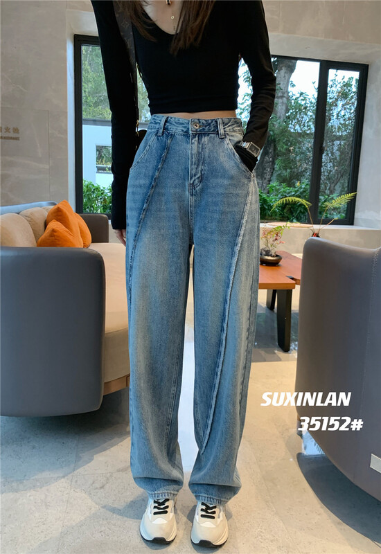 Original price 76.70! New year in early spring! [suxinlan] stitching design, Vintage Western style jeans 35152# LSL