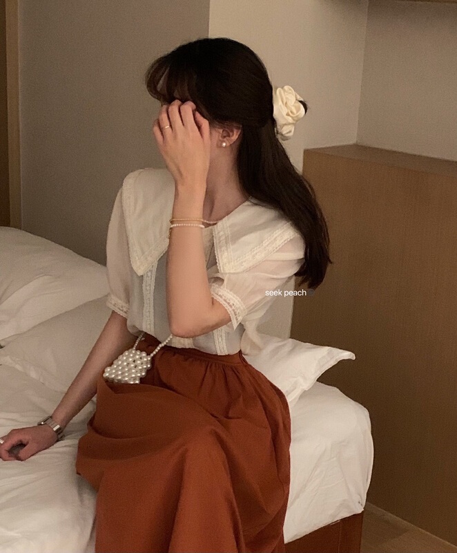 [seek peach] single breasted comfortable Korean shirt (shirts only) 5220# ll