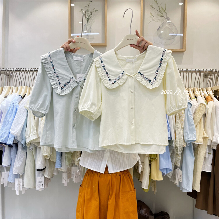 New in early summer! [Max original] Korean casual embroidery collar shirt 98083# HBx