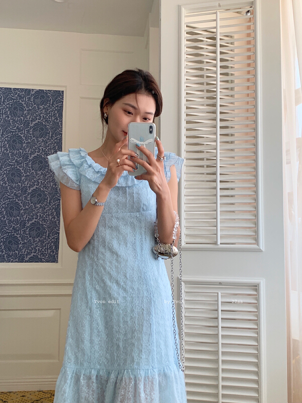 [Yiwan y.von] atmosphere wear lace dress 8999# XJ with pure style design