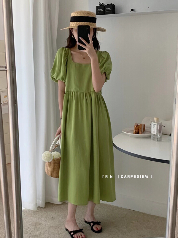 [R n] Korean minority collar bubble sleeve dress 80899# ll