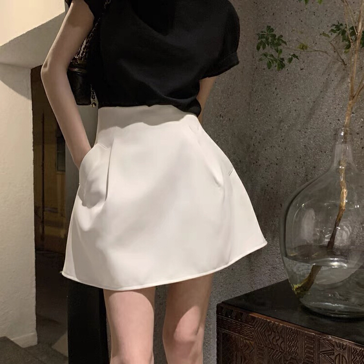 New in early summer! [come and see] high waist puffy thin solid color skirt 2054# JJ