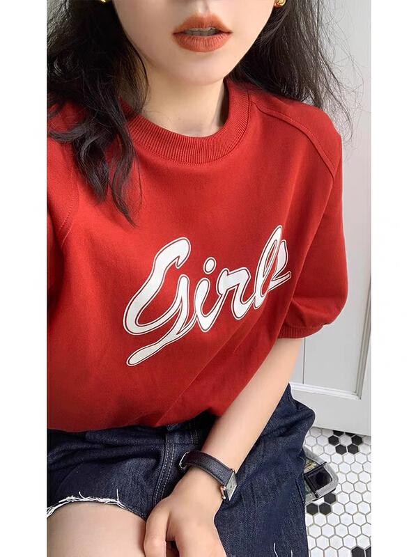 [cepar] retro contrast letter sweater 7176# LSW