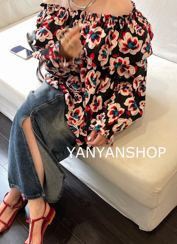 [Yanyan shop] one line collar fashion Korean small shirt (only selling small shirts) ys1-9116\hyy