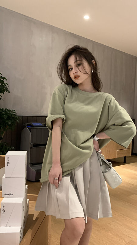 New year in early spring! [11An] net color loose and versatile short sleeve T-shirt a6196# LSL