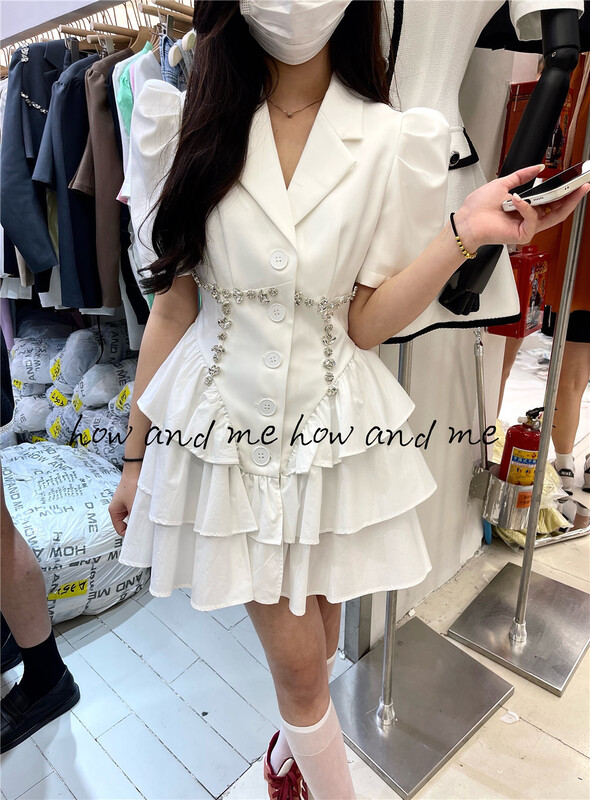 goods in stock! New in early summer! [how and me Cheng Xi] heavy industry design, vintage and slim dress 8122-1# LSL