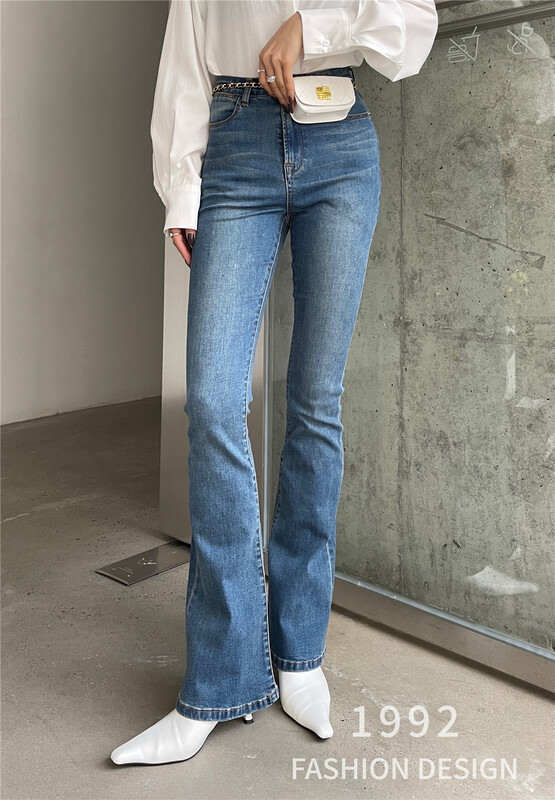 Early spring! [1992] Korean version of versatile fashion micro pull jeans 3617# CSX