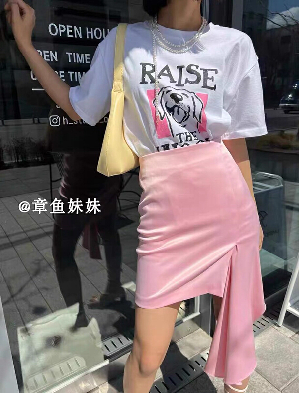 [section of me] temperament Korean loose cartoon printed short sleeved T-shirt (T-shirt only) 9080# ozq