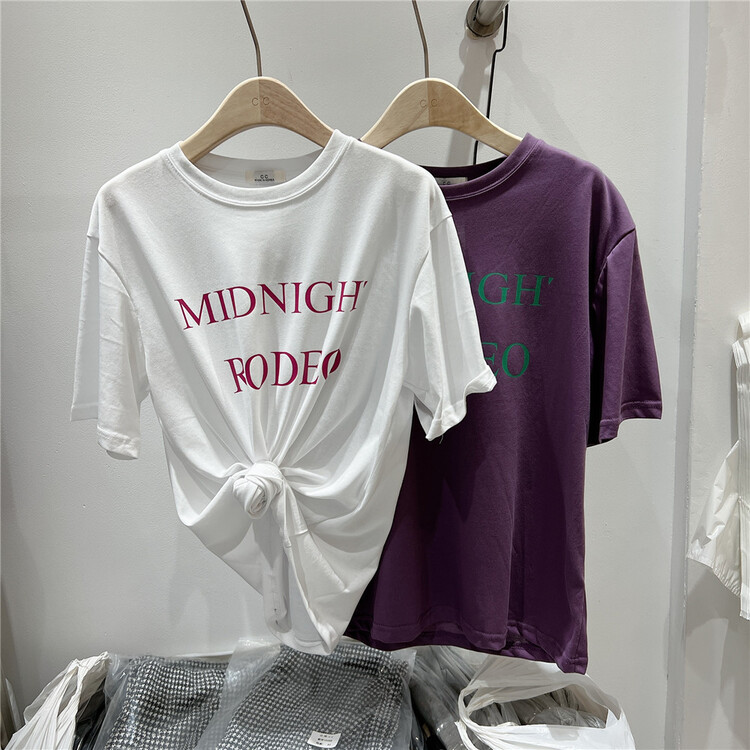 [C.C] letter print versatile short sleeve T-shirt 10083# XYJ