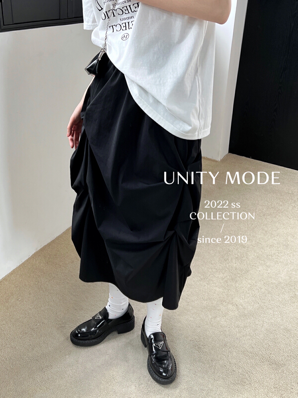 New in early summer! [unit] irregular Hepburn style minority skirt 6389# cqw
