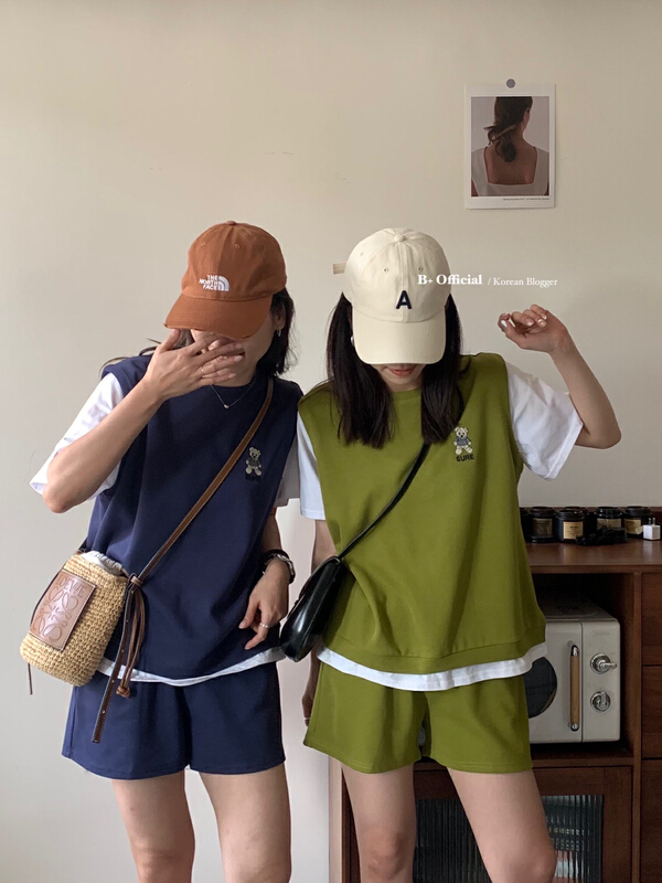 New in early summer! [B plus] fake two-piece design top + casual pants set 22-9261-2# HBx