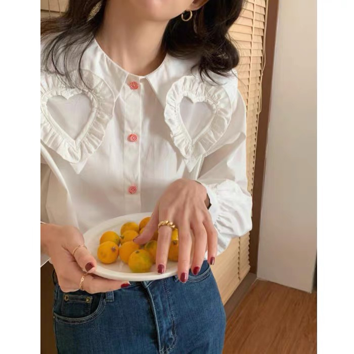 New year in early spring! [timely rain] Korean version ins sweet and versatile shirt 09525# jhy