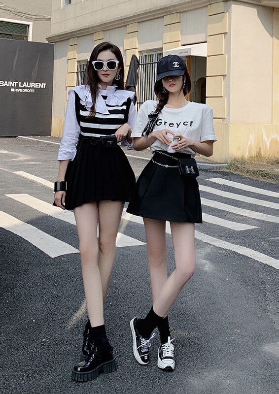 goods in stock! [savage] Korean solid color high waist A-line skirt e6892# WPL