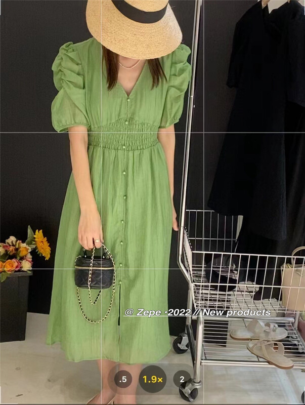 [Ze] fashion V-neck solid dress 8601# ll