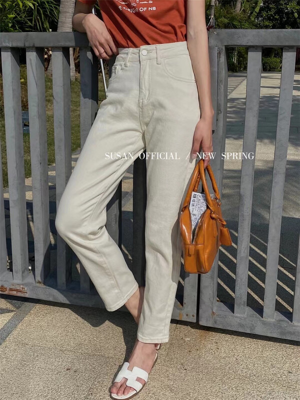 Early spring! [Susan] simple Korean style slim and foreign style jeans 81003-1# LSW