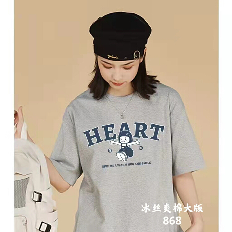 初夏上新!【歡茁兒】寬鬆可愛卡通減齡短袖T恤  868#  LL