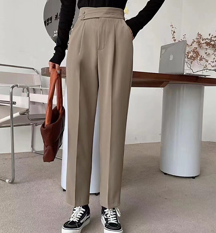 New year in early spring! [I'm] retro western style wide leg slim casual pants 955# cqw