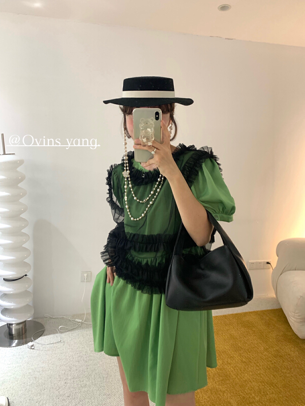 [ovinsyang] Korean fashion bubble sleeve dress 8691# WTT