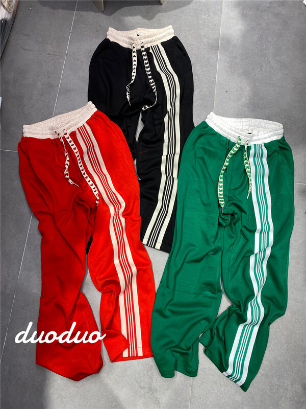 [dodo] Korean version sports fashion color contrast edge casual pants 51251# zyh