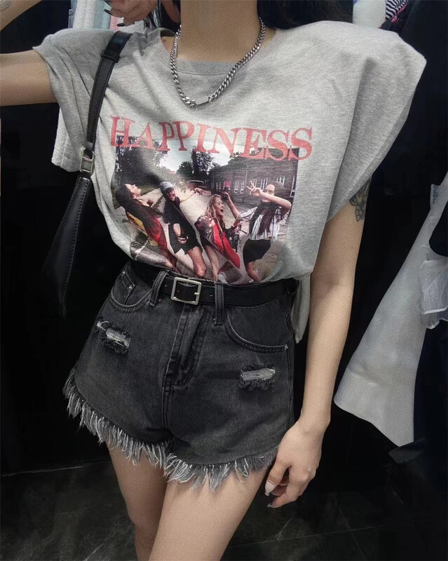 [77. Studio] Korean sleeveless printing short sleeve T-shirt 0173# WTT