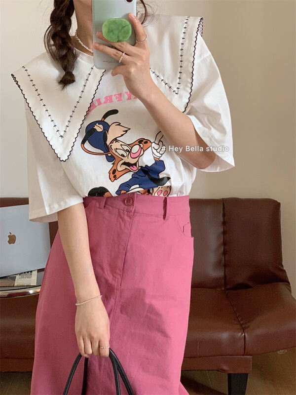 [hey Bella] Korean print short sleeve T-shirt 1310# ll