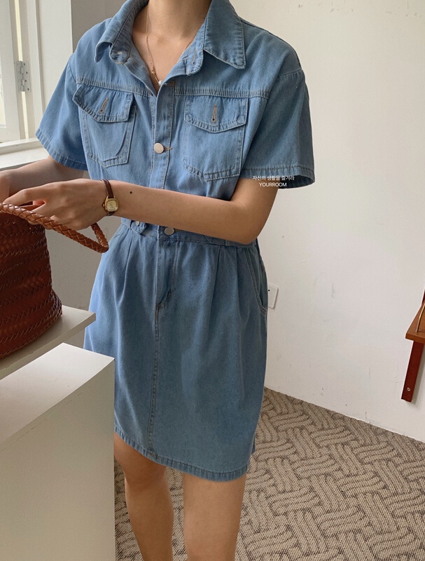 New in early summer! [your room] solid color Korean casual Jumpsuit 9910# cqw