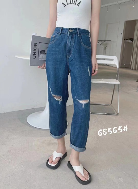 [aepjeans] street fashion retro personalized ripped jeans 68565# CLS