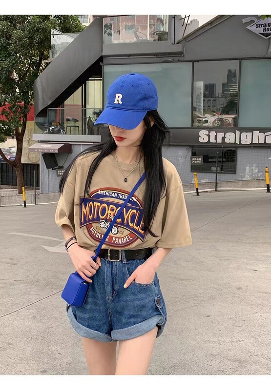 [charming] letter cartoon thin short sleeve T-shirt 1021# ZSY