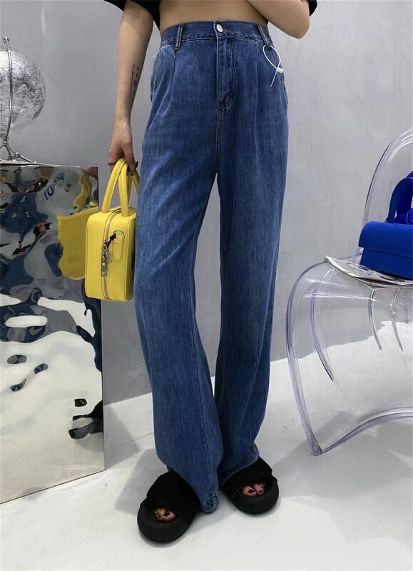 [JFT] wide leg loose fit jeans 097-1 light blue 097 wash blue # CLS