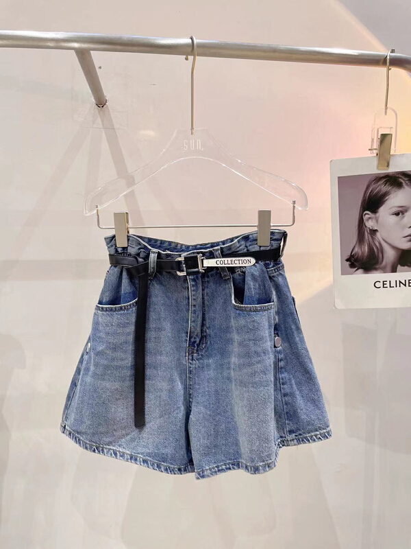 [sun] Korean versatile fashion denim shorts (with waist rope) hy251-1# lwy
