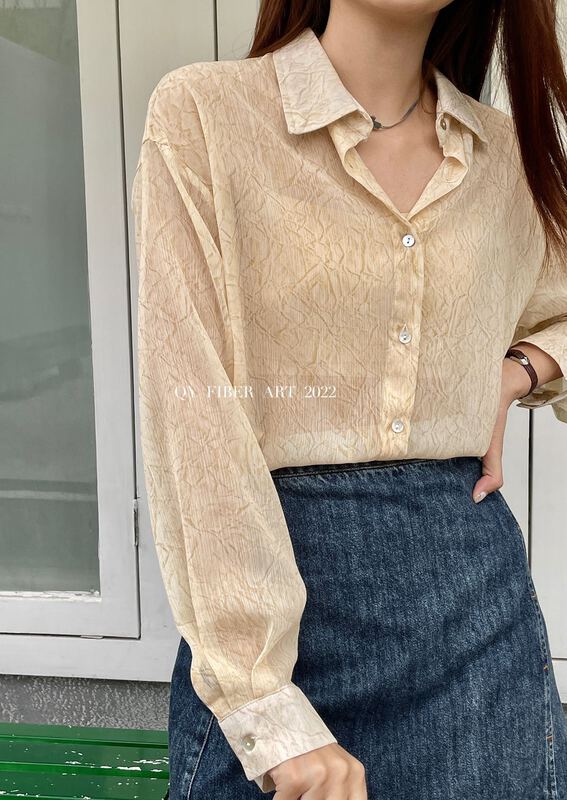 [QY fiber art] Korean simple sunscreen shirt 12738# CSX