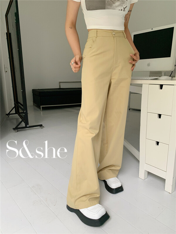 [S & she] Korean versatile wide leg casual pants 1168a# XJ