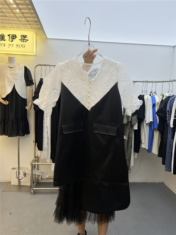 [yayirou] stitched fake two piece Pullover dress 6631# hyy