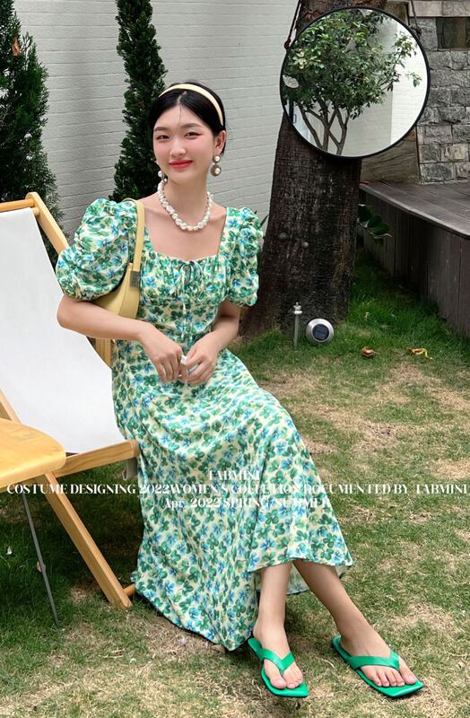 [tabmini] literary style floral dress x19604-sg# WPL