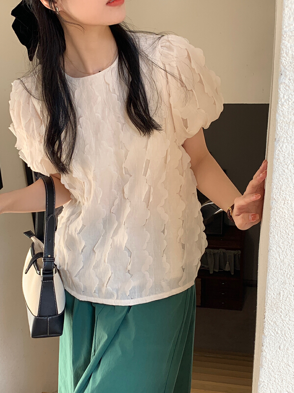 [I think] small fragrance temperament fashionable short sleeved blouses (only selling blouses) 66500# CLS