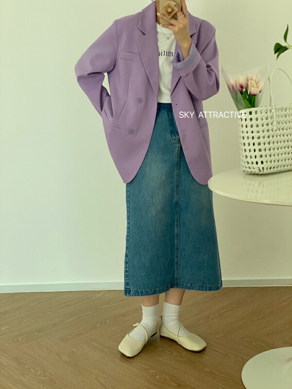 goods in stock! New year in early spring! [sky] ins solid color temperament suit 9601# HBx