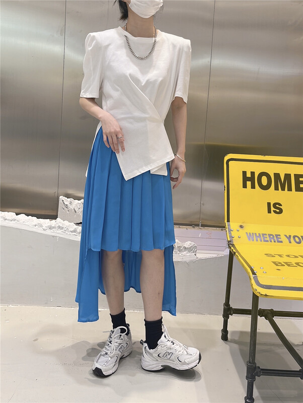 goods in stock! New in early summer! [Du. Du] fashion irregular design A-line skirt 502# WPL