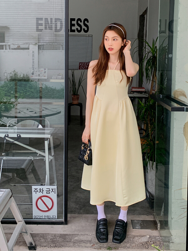 New in early summer! [herb] elegant halter dress s22201094# lwy