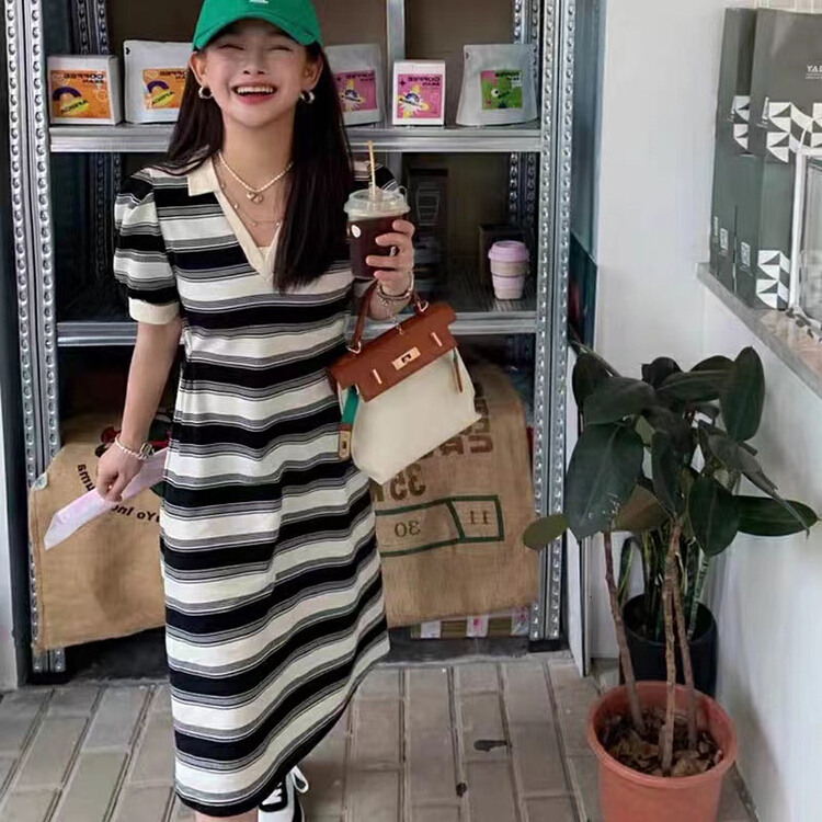 New in early summer! [Baobao] Korean loose stripe dress 1236# ozq